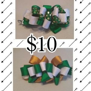 St.Patricks day medium hair bows
